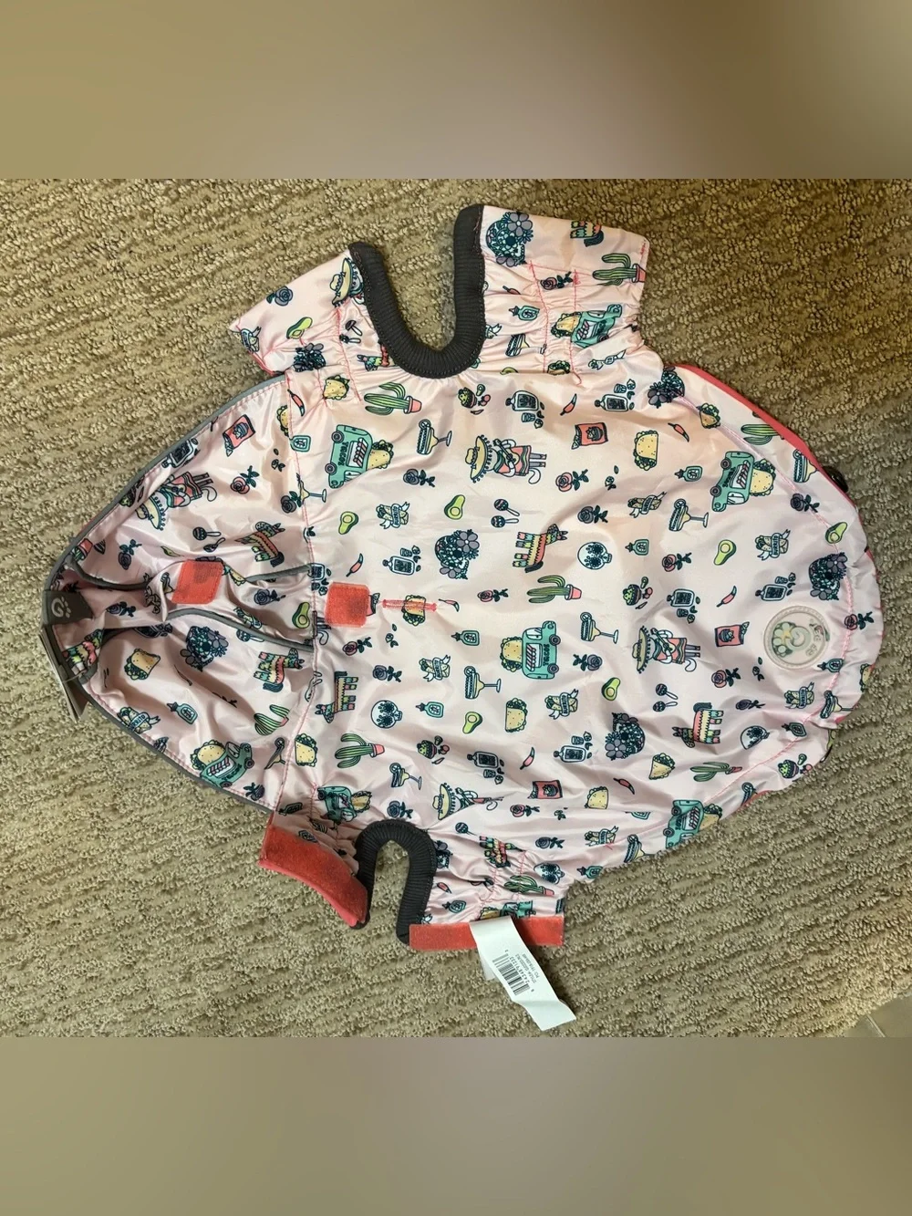 GF Pet Pink Reversible Elasto-Fit Raincoat, Size S, NWT
